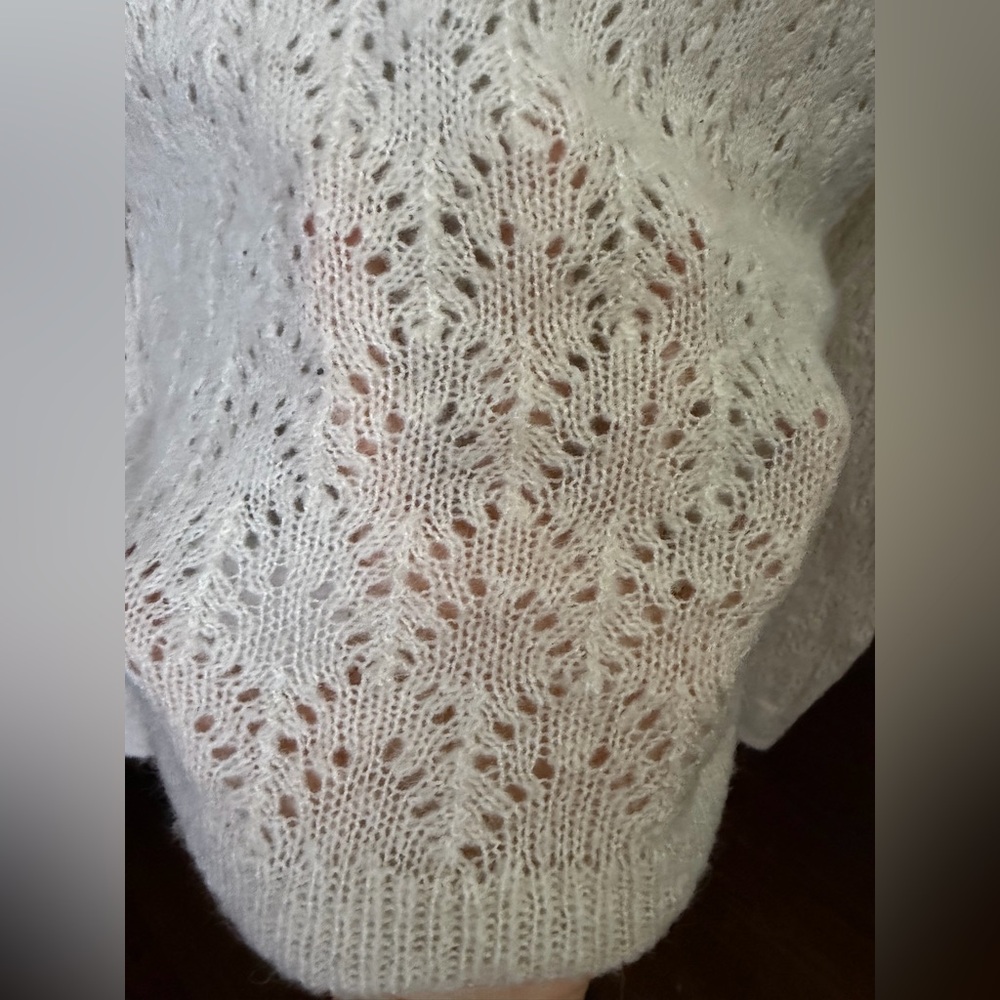 MANGO Openwork Baby Doll Neck Cardigan in size Small - Picture 9 of 16
